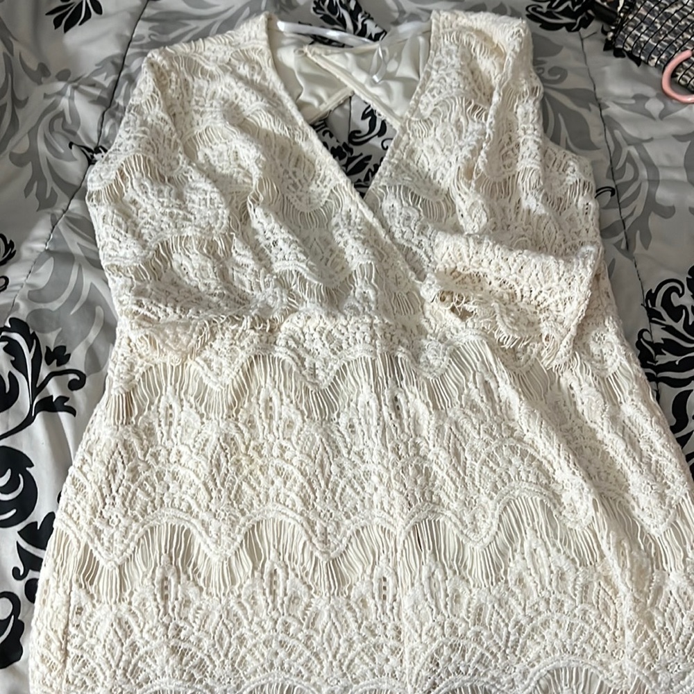 Ivory lace romper